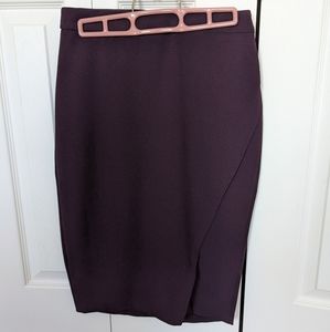 The Limited Plum Faux Wrap Pencil Skirt